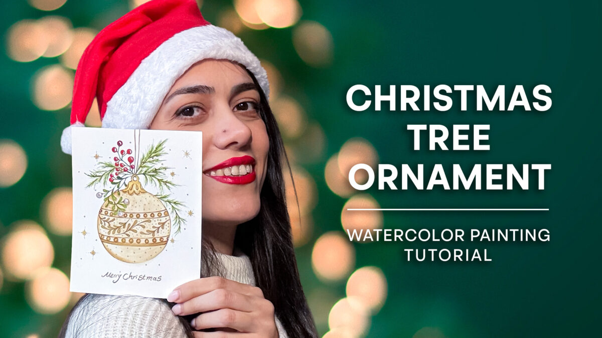 Create a Handmade Christmas Card | Watercolor Christmas Stocking Tutorial for Beginners