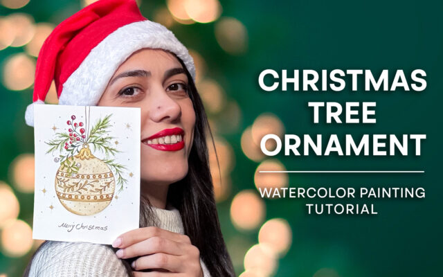 Create a Handmade Christmas Card | Watercolor Christmas Stocking Tutorial for Beginners