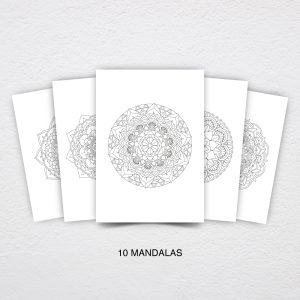 10 Beautiful Mandala Coloring Pages – Printable Digital Download (PDF)