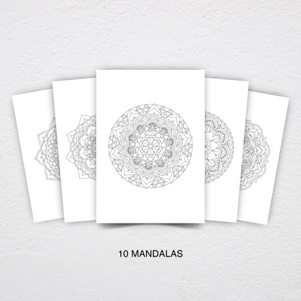 10 Beautiful Mandala Coloring Pages – Printable Digital Download (PDF)