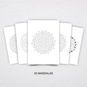 20 Easy Mandalas for Beginners – Printable Coloring Pages (PDF Download)