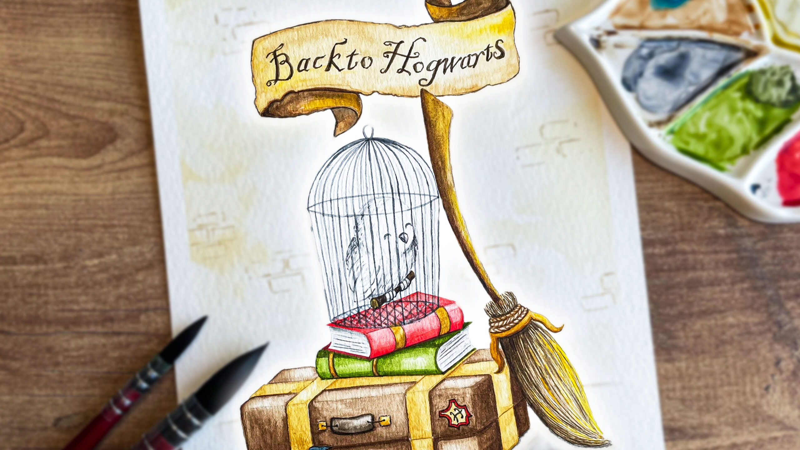 Back to Hogwarts – watercolor painting