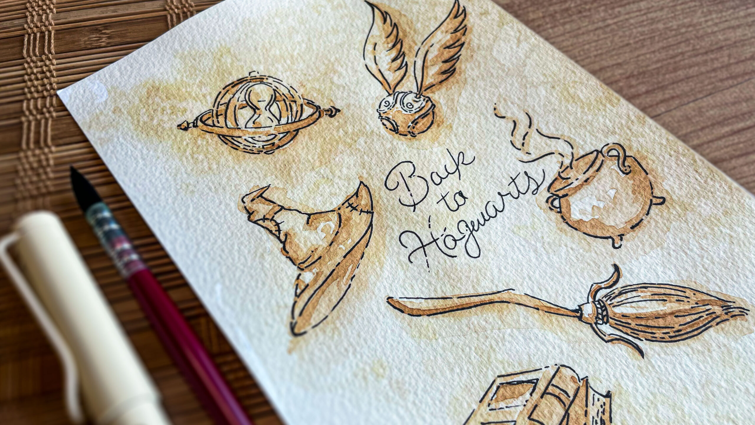 Back to Hogwarts Icon – watercolor painting