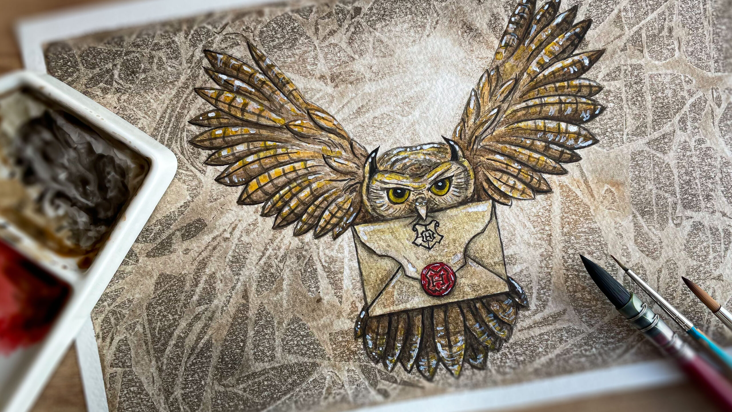 Hogwarts Letter – watercolor painting