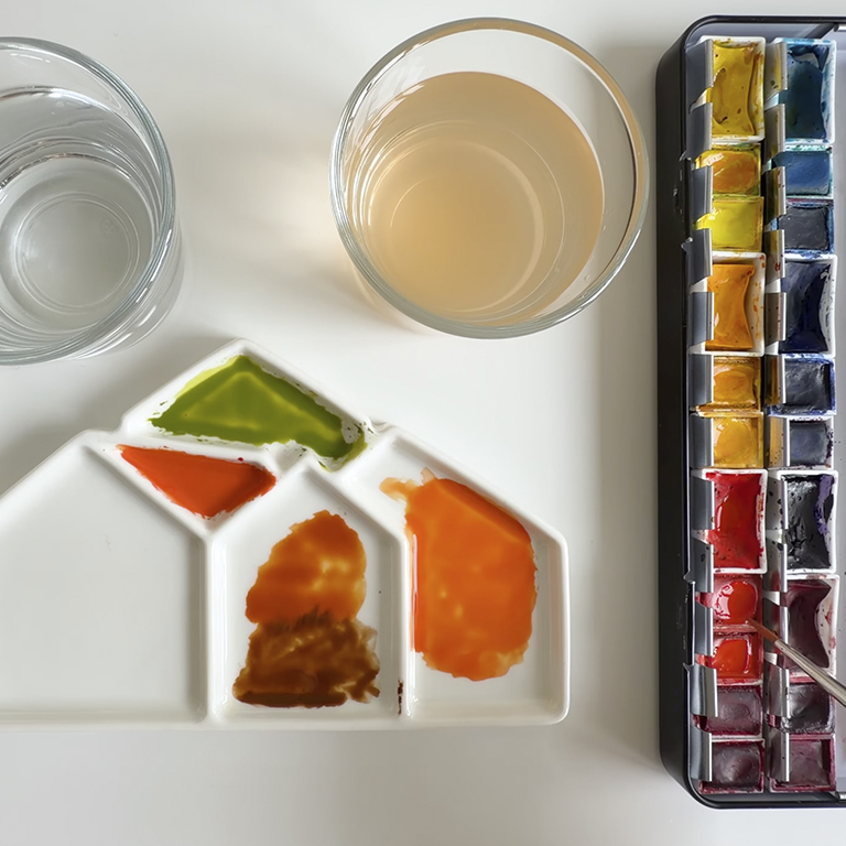 Easy Autumn Elements Watercolor Painting Tutorial 