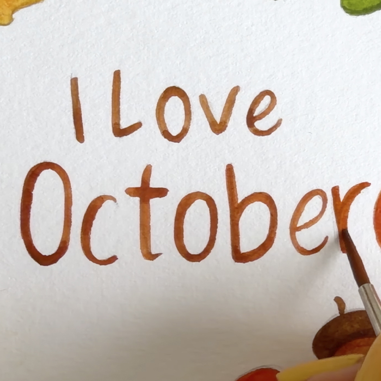 Easy Autumn Elements Watercolor Painting Tutorial 