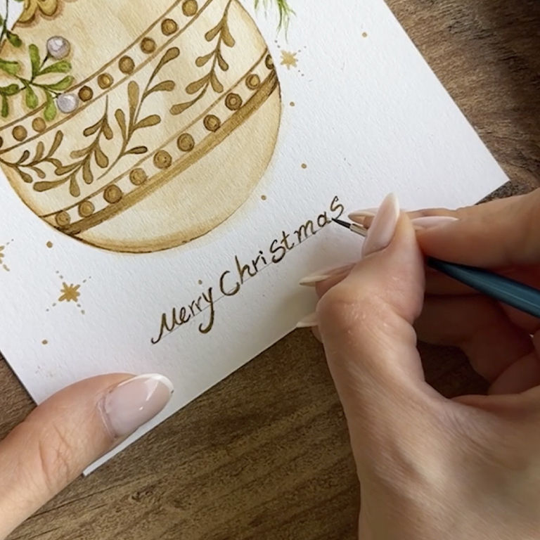 Christmas Ornament Watercolor Painting Tutorial