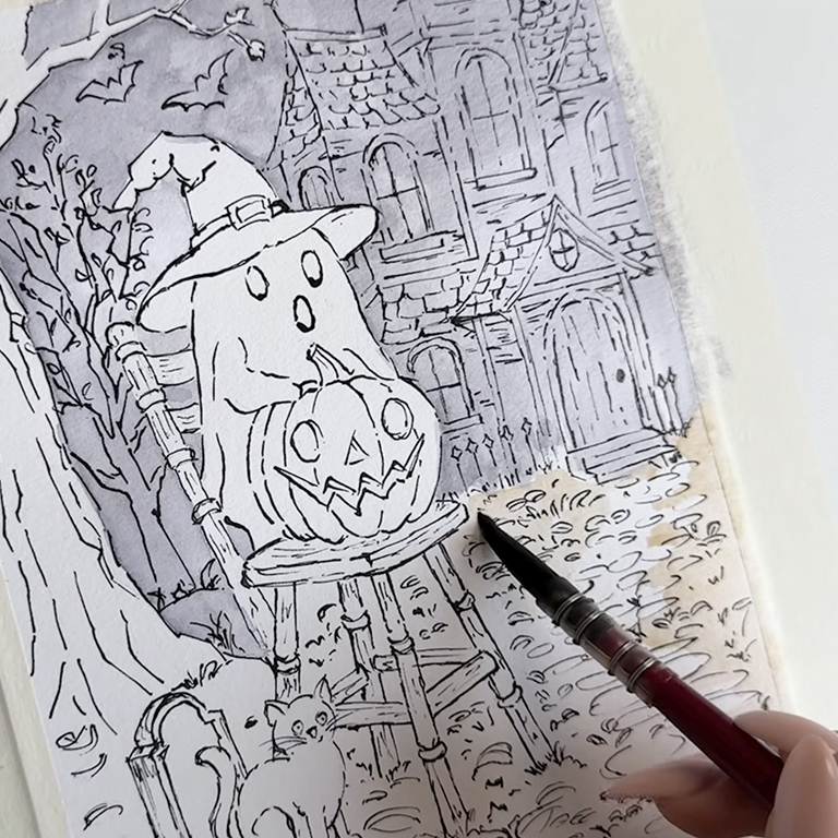 Halloween Watercolor Painting Tutorial