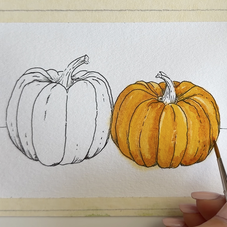 Watercolor Pumpkins Tutorial