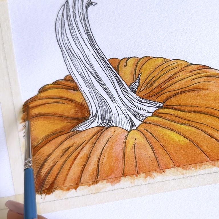 Watercolor Pumpkins Tutorial