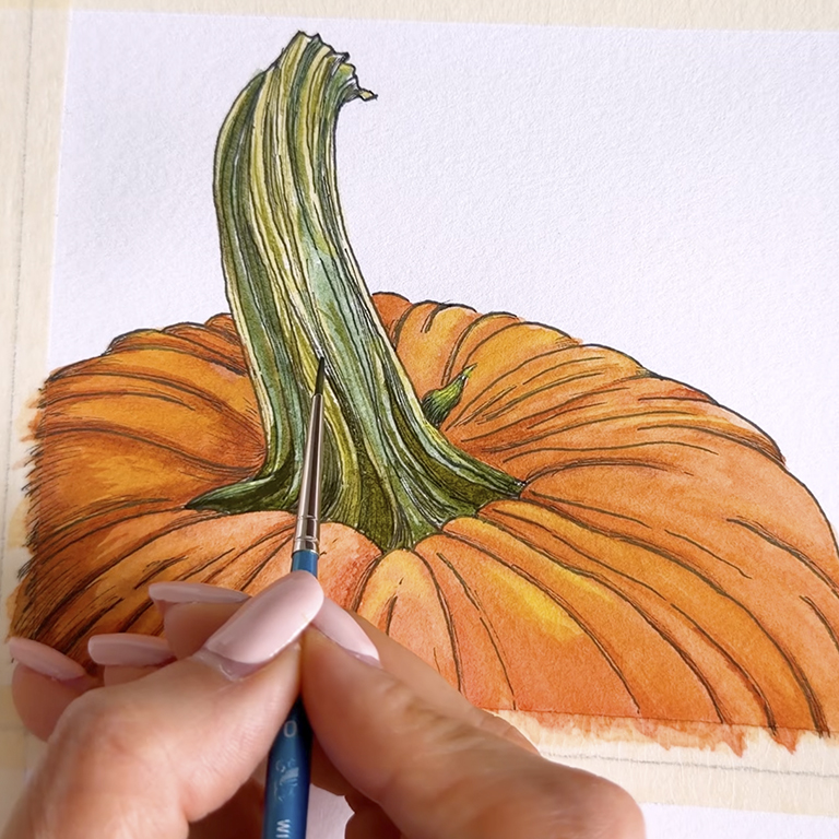 Watercolor Pumpkins Tutorial
