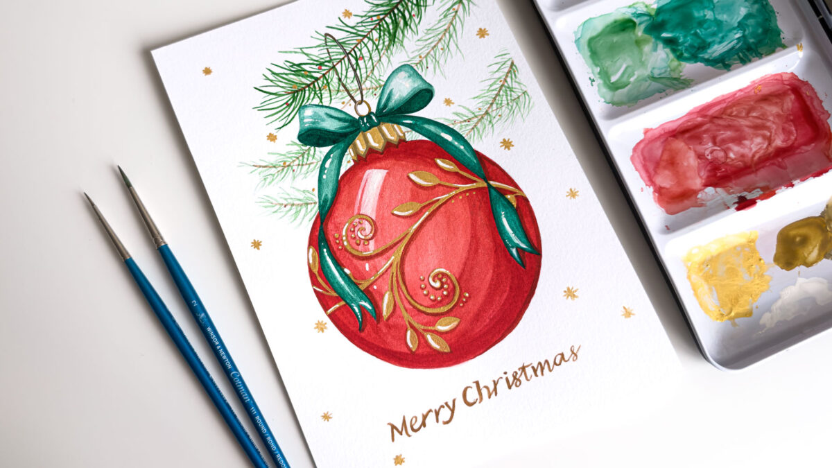 Christmas Ornament Watercolor Tutorial