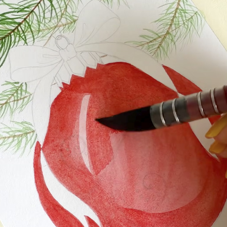 Christmas Ornament Watercolor Tutorial