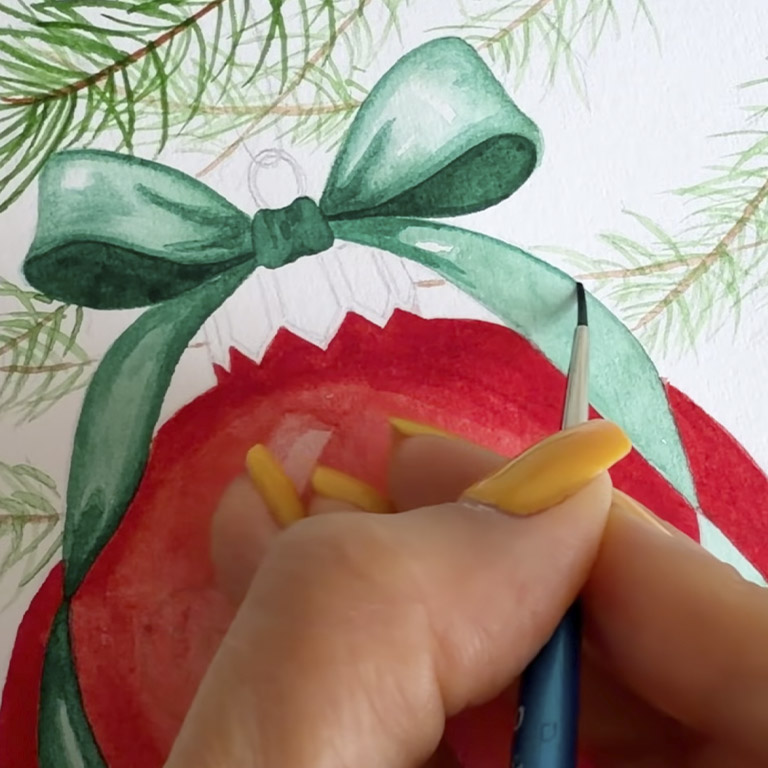 Christmas Ornament Watercolor Tutorial