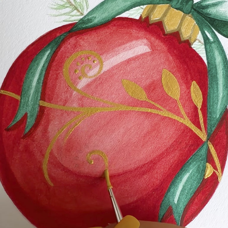 Christmas Ornament Watercolor Tutorial