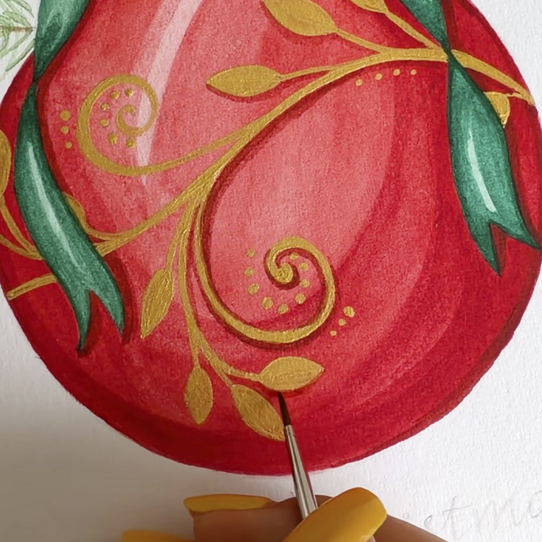 Christmas Ornament Watercolor Tutorial
