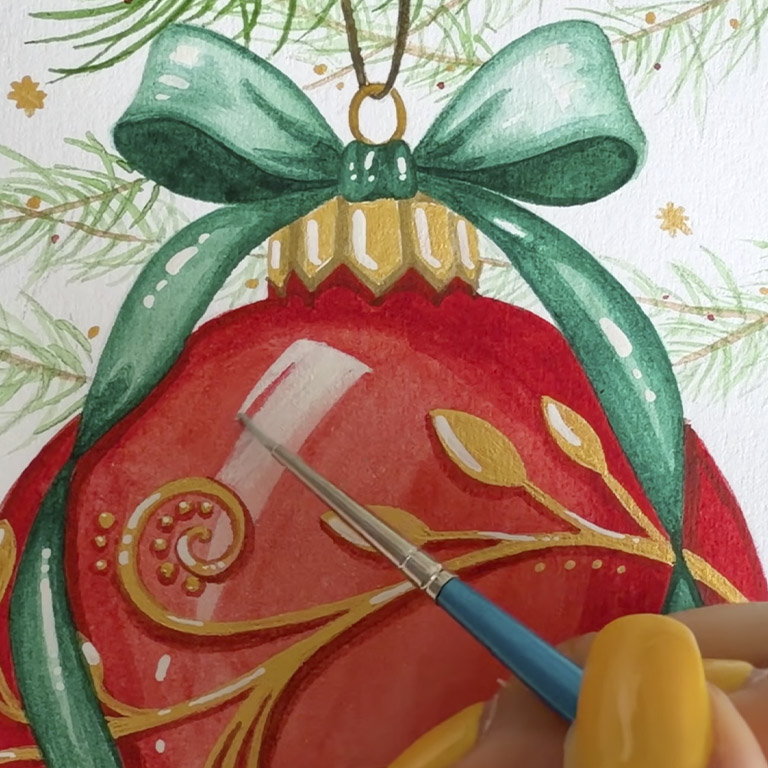 Christmas Ornament Watercolor Tutorial